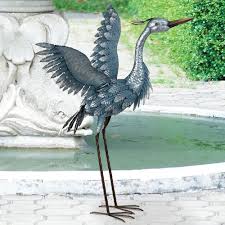 Grand Blue Heron Wings Up 47 Inch High