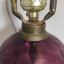 Vintage Purple Amethyst Glass Lamp Base