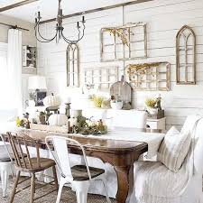 Farmhouse Dining Room With Rustic