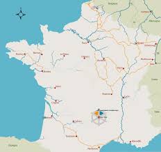 Straßenkarte von frankreich mit allen wichtigen städten. Schiffbare Gewasser Flusse Kanale Wasserwege Und Seen In Frankreich Waterways