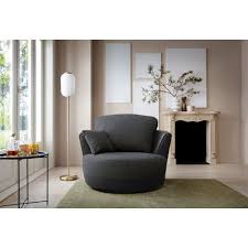 Dylan Chenille Swivel Chair Color Black