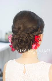 Asian and pacific islander women often don't realize how beautiful they can look with lighter hair hues. Braids Up Do Bun Asian Wedding Hair Chinese Asian Hair Wedding Hairstyles For Long Hair Asian Long Hair