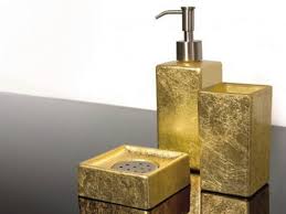 Gold Leaf Countertop Glass Soap Dish