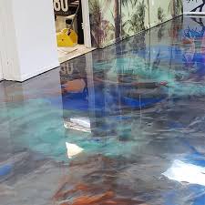 super gloss metallic epoxy concrete floor