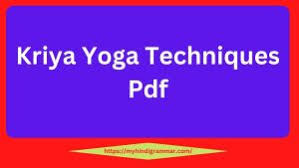 kriya yoga techniques pdf in english