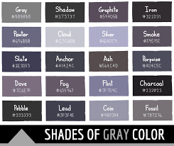 Gray Color With Names Hex Rgb