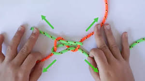 Cross two strands of lanyard in the middle, make a loop with each end of the bottom strand (crossing over the top strand), weave the other two strands over and under the loops and pull the stitch tight. 3 Ways To Make A Box Styled Gimp Wikihow