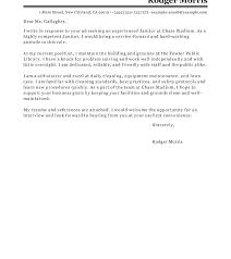 Custodian Cover Letter No Experience Custodian Cover Letters