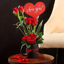 send i love you red roses mug