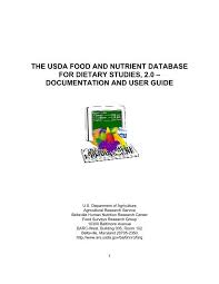 nutrient database for tary stus