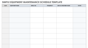 free equipment schedule templates
