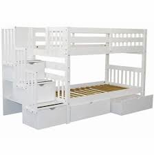 Wood White Queen Bunk Bed Suitable