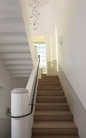 Staircase With Stucco Walls Cottage