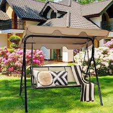 Angeles Home 3 Person Metal Patio Swing