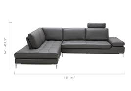 executive empire modern dark gray sofa left