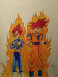 My previous one was only the head, so i thought i'd do another one, only this time the whole body as well!. Drawing Goku Vegeta Super Saiyan God Colored Pencils Dragonballz Amino