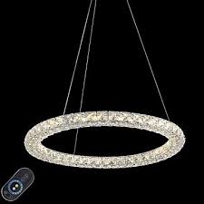 Modern Ring Crystal Ceiling Pendant Lights Led Crystal Chandeliers Light Indoor Lighting Lamps Fixtures Dimmable With Remote Control Lighting Pop
