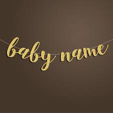 Us 4 89 Baby With Personalized Name Banner Boy Or Girl Birthday Party Decor Baby Shower Announcement Gold Glitter Decorations Supplies In Banners