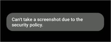 can t take screenshot due to security