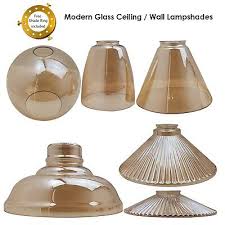 Modern Ceiling Light Shades Amber Glass