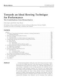 Pdf Towards An Ideal Rowing Technique For Performance