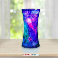 Ink Glass Vase Decorated With
