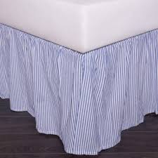 Blue Stripe Bed Skirt Amityhome