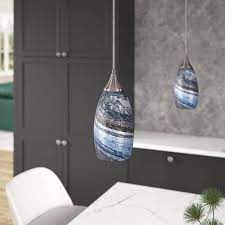 Aiwen Nickel Craftsman Art Glass Cylinder Led Mini Hanging Pendant Light P Nw Pl5003