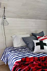 Whitewashed Wood Wall The Boy S New Bed