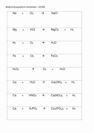 Balancing Chemical Equation Worksheet