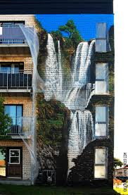 Exterior Wall Airbush Mural With Waterfall