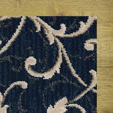 scroll stria royal blue wool area rug