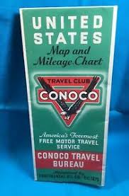 Details About Vintage 1934 Conoco Travel Club United States Map Mileage Chart