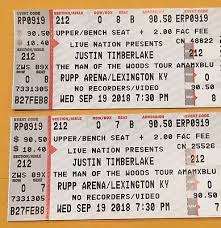 2 Justin Timberlake Tickets Lexington Ky Rupp Arena 9 19
