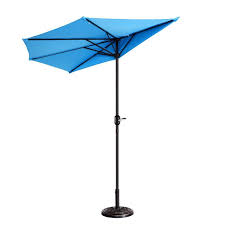 Half Canopy Patio Umbrella Blue