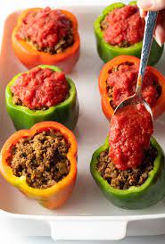 Ground Beef Stuffed Peppers Without Rice gambar png