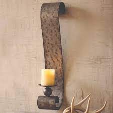 Galvanized Metal Scrolled Wall Sconce
