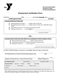 child care verification form fill out