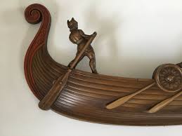 Vintage Vikings Syroco Wood Boat