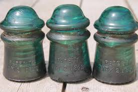Antique Vintage Blue Glass Insulators