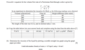 Equation For The Volume Flow Rate