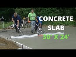 pouring a concrete slab for a new