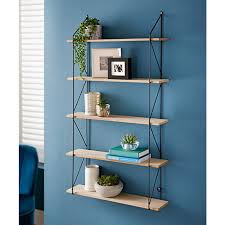 5 Tier Metal Wire Wall Floating Shelves