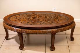 Chinese Oval Coffee Table With Hand