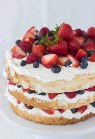 Angel Food Cake With Fruit And Whipped Cream gambar png