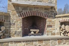 Outdoor Stone Brick Fireplace