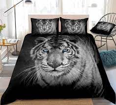 3d White Tiger Bedding Set Comfortable