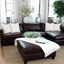 brown leather sofa living room paper