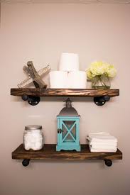 The Powder Bathroom How to Make Industrial Floating Shelves