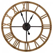 Large Round Wooden Wall Clock